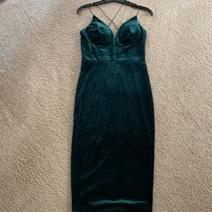 Emerald Green Velour Dress
